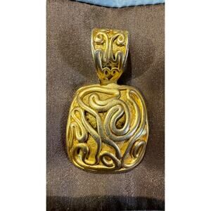 Vintage Mid century Signed Norma Jean Gold tone pendant